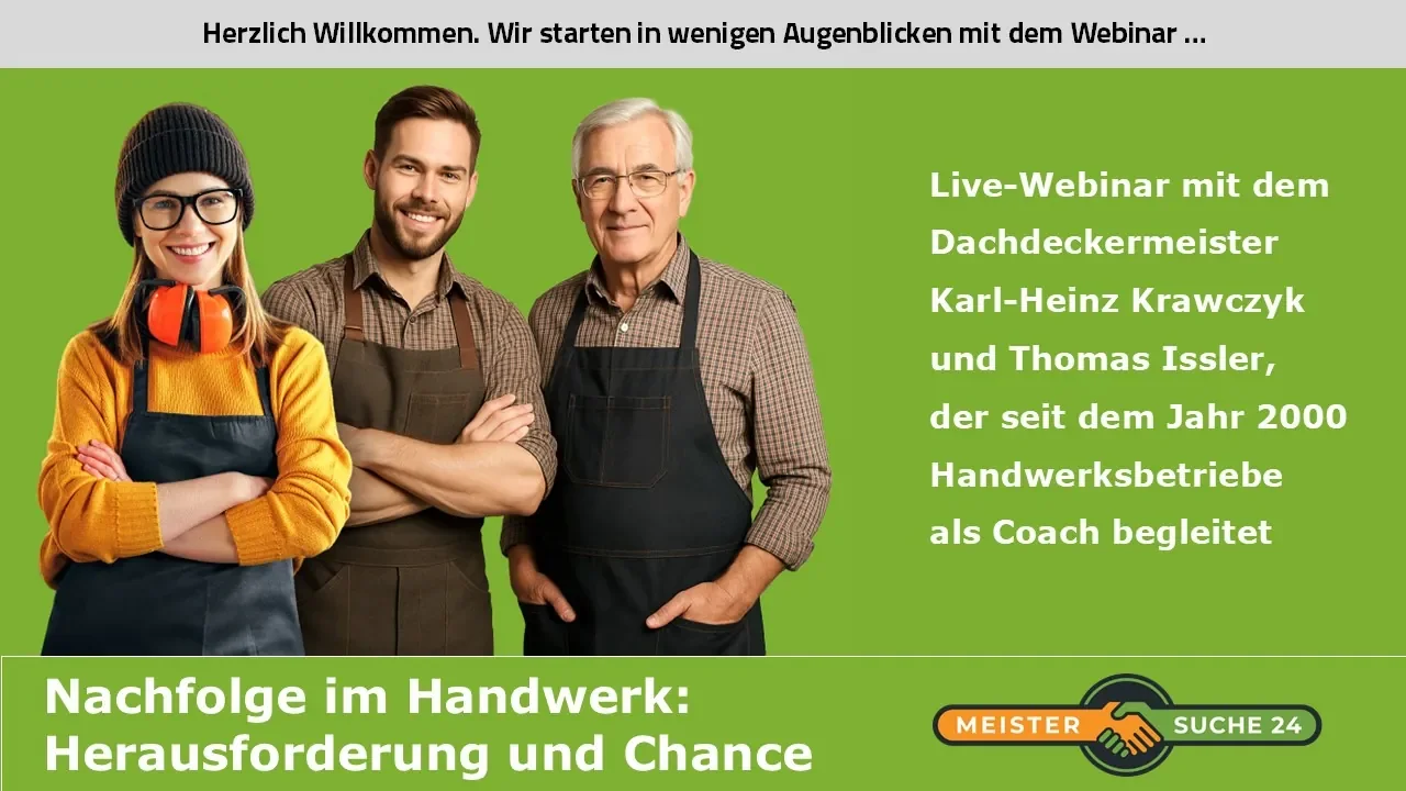 Gratis Live-Webinar Nachfolge im Handwerk